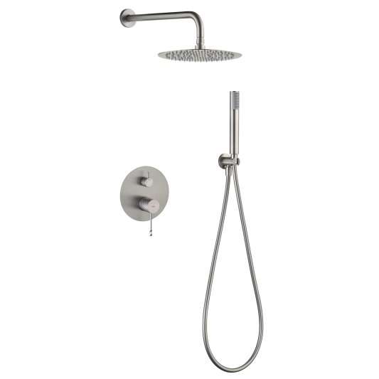 CONJUNTO DUCHA MONOMANDO EMPOTRADO BLESS NÍQUEL CEPILLADO GPB063/NQ