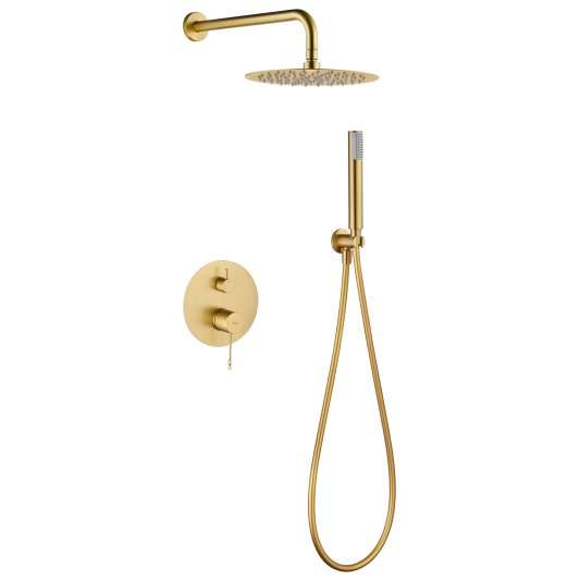 CONJUNTO DUCHA MONOMANDO EMPOTRADO BLESS ORO CEPILLADO GPB063/OC