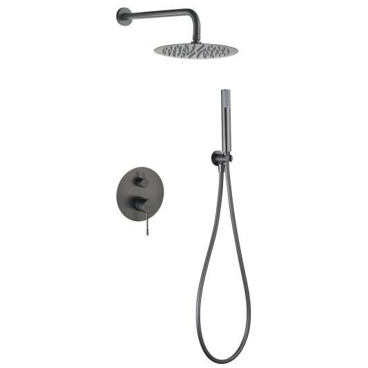 CONJUNTO DUCHA MONOMANDO EMPOTRADO BLESS BLACK GUN METAL GPB063/BGM
