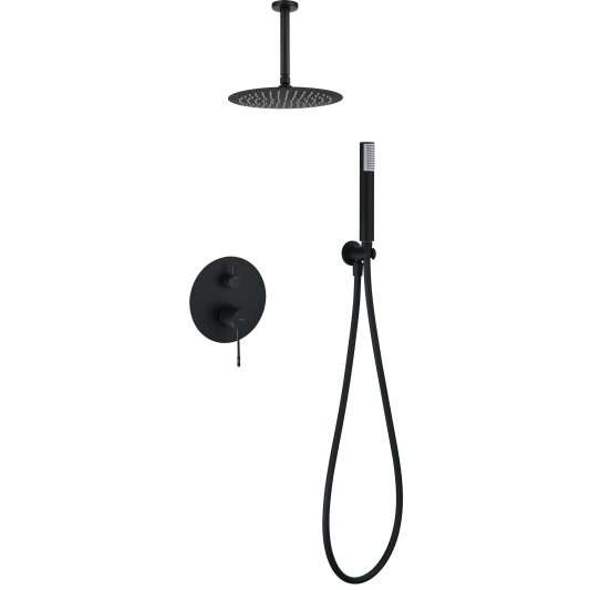CONJUNTO DUCHA MONOMANDO EMPOTRADO PALAU NEGRO MATE GPP063/NG