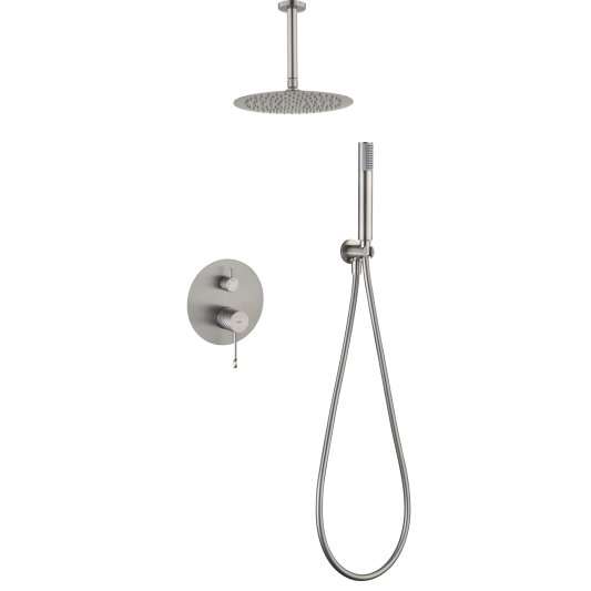 CONJUNTO DUCHA MONOMANDO EMPOTRADO PALAU NÍQUEL CEPILLADO GPP063/NQ