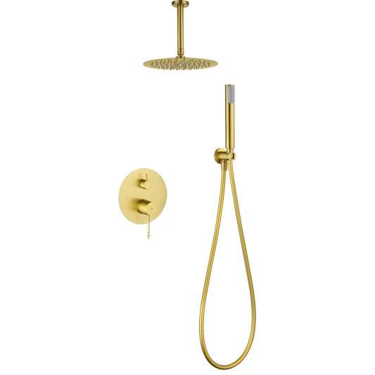 CONJUNTO DUCHA MONOMANDO EMPOTRADO PALAU ORO CEPILLADO GPP063/OC