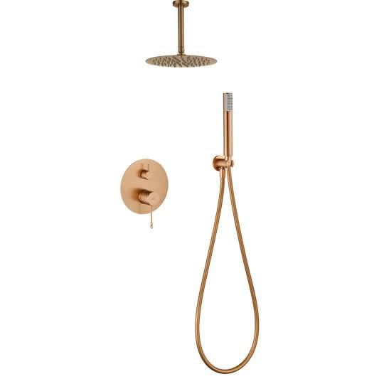 CONJUNTO DUCHA MONOMANDO EMPOTRADO PALAU ORO ROSA CEPILLADO GPP063/ORC