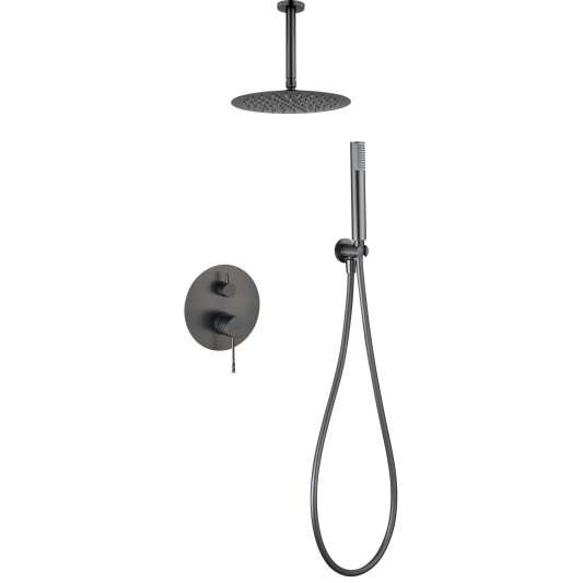 CONJUNTO DUCHA MONOMANDO EMPOTRADO PALAU BLACK GUN METAL GPP063/BGM