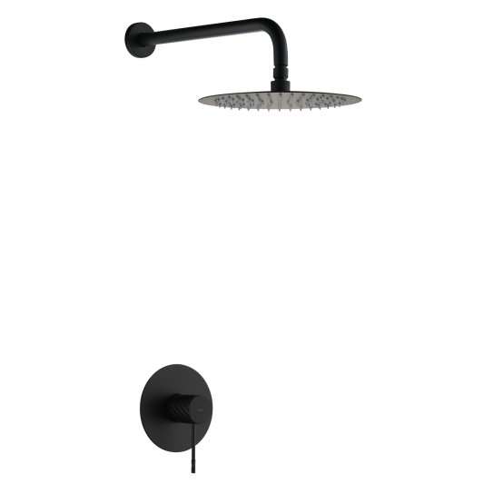 SET MONOMANDO EMPOTRADO 1 VÍA BLESS CON ROCIADOR NEGRO MATE SRB063/NG