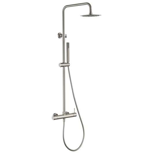 CONJUNTO DUCHA MONOMANDO GENOVA NÍQUEL CEPILLADO BDG053/NQ