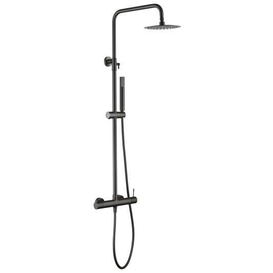 CONJUNTO DUCHA MONOMANDO GENOVA BLACK GUN METAL BDG053/BGM