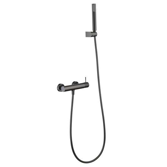 KIT DUCHA MONOMANDO GENOVA BLACK GUN METAL BDG053-5BGM