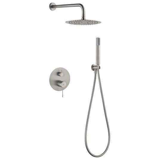 CONJUNTO DUCHA MONOMANDO EMPOTRADO GENOVA NÍQUEL CEPILLADO GPG053/NQ