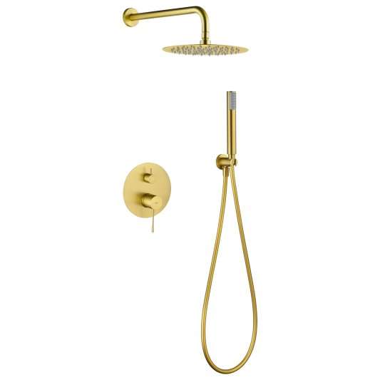 CONJUNTO DUCHA MONOMANDO EMPOTRADO GENOVA ORO CEPILLADO GPG053/OC
