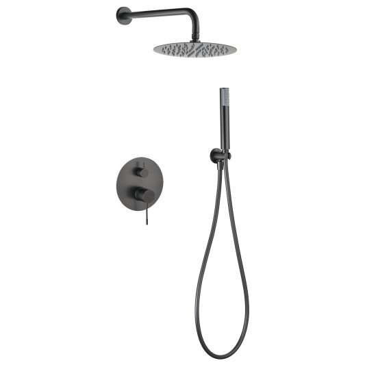 CONJUNTO DUCHA MONOMANDO EMPOTRADO GENOVA BLACK GUN METAL GPG053/BGM