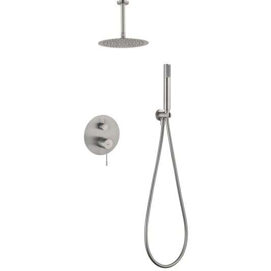 CONJUNTO DUCHA MONOMANDO EMPOTRADO PIAMONTE NÍQUEL CEPILLADO GPP059/NQ