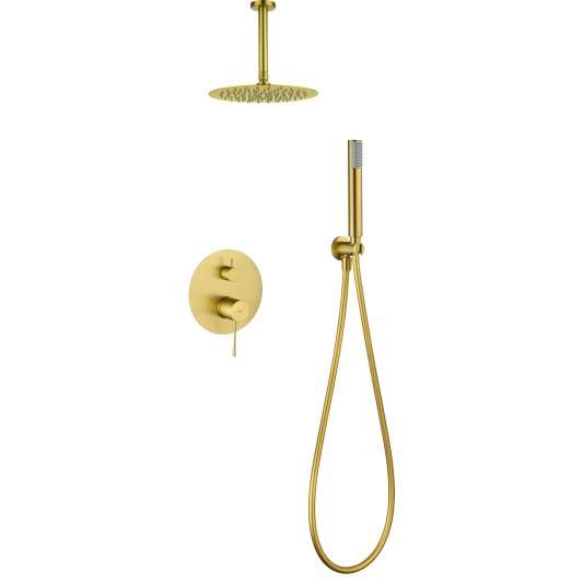CONJUNTO DUCHA MONOMANDO EMPOTRADO PIAMONTE ORO CEPILLADO GPP059/OC