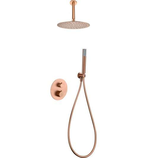Conjunto ducha termostático empotrado Piamonte oro GTP059/ORC