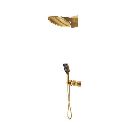 CONJUNTO DUCHA TERMOSTÁTICO EMPOTRADO INARI ORO CEPILLADO GTI067/OC