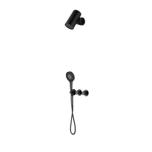 CONJUNTO DUCHA TERMOSTÁTICO EMPOTRADO AZORES NEGRO MATE GTA070/NG