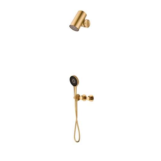 CONJUNTO DUCHA TERMOSTÁTICO EMPOTRADO AZORES ORO CEPILLADO GTA070/OC