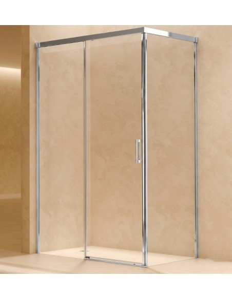 SBX_Imex Mampara de ducha frontal corredera Stylo Cromo 1F+1C op.lateral fijo