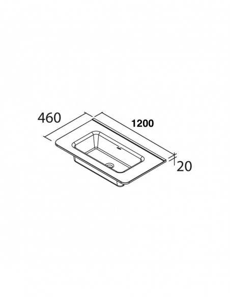 Lavabo ceramico de baño sin orificio para grifo