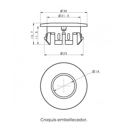 Embellecedor para rebosadero de lavabo Black gun metal ERL001/BGM 2