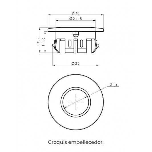 Embellecedor para rebosadero de lavabo Negro mate ERL001/NG 2