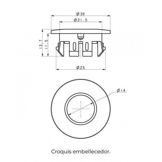 Embellecedor para rebosadero de lavabo Cromo ERL001 2