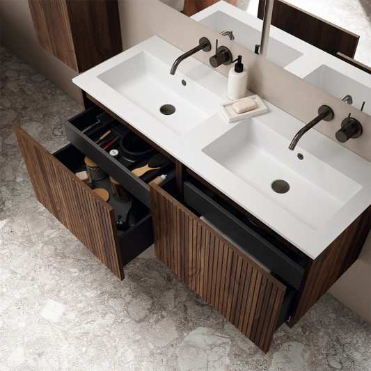Mueble baño suspendido Bari Duo de Visobath lavabo sobre 60-80-100-120
