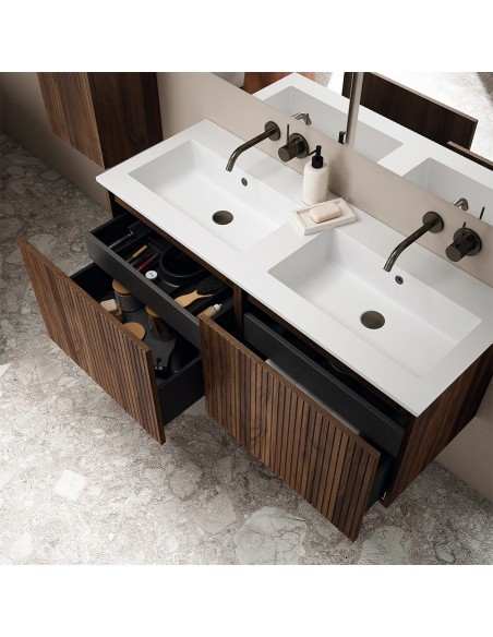Mueble baño suspendido Bari Duo de Visobath lavabo sobre 60-80-100-120