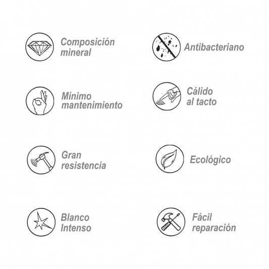 Encimera con lavabo Solid Surface mod. Top Qube 45 a medida