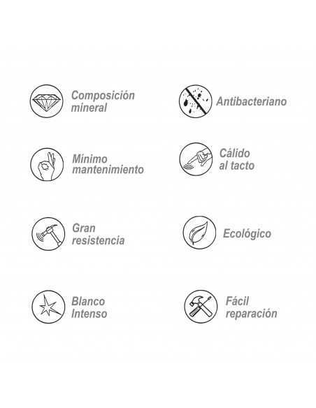 Encimera con lavabo Solid Surface mod. Top Qube 45 a medida