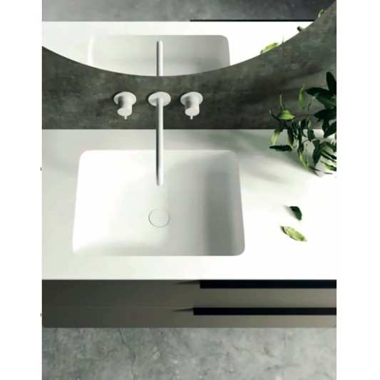 Encimera con lavabo Solid Surface mod. Top Qube 45 a medida