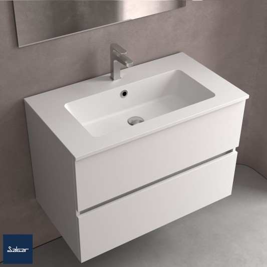 Encimera con lavabo Solid Surface mod. Vilna de 71x46 cm