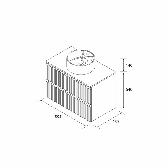 SALGAR KIRA Mueble de baño suspendido con lavabo Lisboa 60-70-80-100 