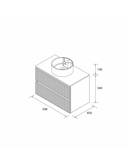 SALGAR KIRA Mueble de baño suspendido con lavabo Lisboa 60-70-80-100 