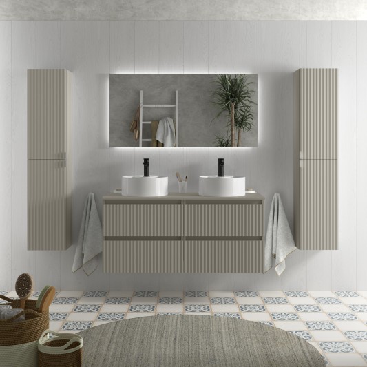 SALGAR KIRA Mueble de baño suspendido con lavabo Lisboa 120 2 pozas 4