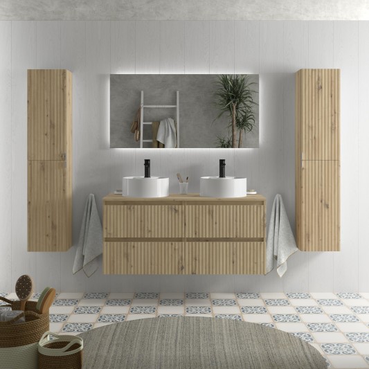 SALGAR KIRA Mueble de baño suspendido con lavabo Lisboa 120 2 pozas 4