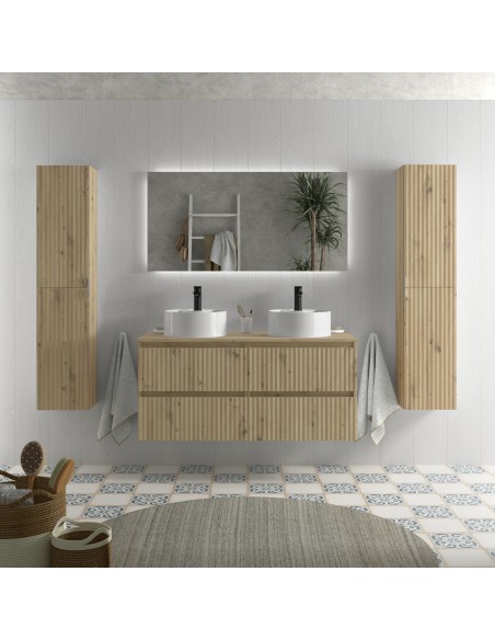 SALGAR KIRA Mueble de baño suspendido con lavabo Lisboa 120 2 pozas 4