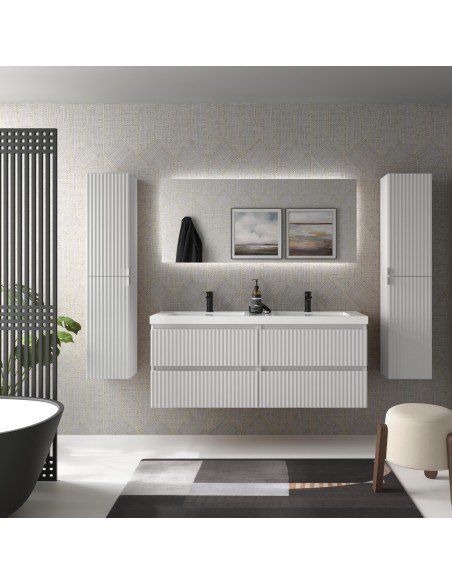 SALGAR KIRA Mueble de baño suspendido con lavabo Toscana 140 2 pozas