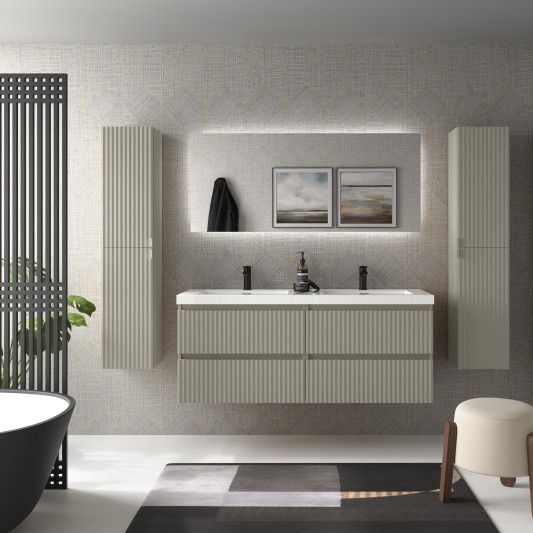 SALGAR KIRA Mueble de baño suspendido con lavabo Toscana 140 2 pozas