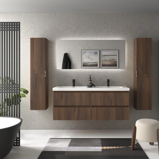 SALGAR KIRA Mueble de baño suspendido con lavabo Toscana 140 2 pozas