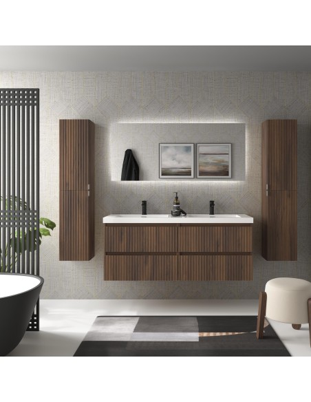 SALGAR KIRA Mueble de baño suspendido con lavabo Toscana 140 2 pozas