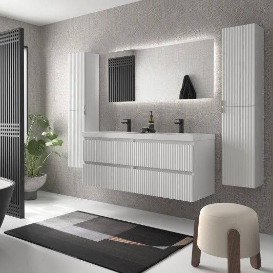 SALGAR KIRA Mueble de baño suspendido con lavabo Toscana 140 2 pozas