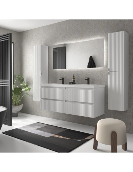 SALGAR KIRA Mueble de baño suspendido con lavabo Toscana 140 2 pozas