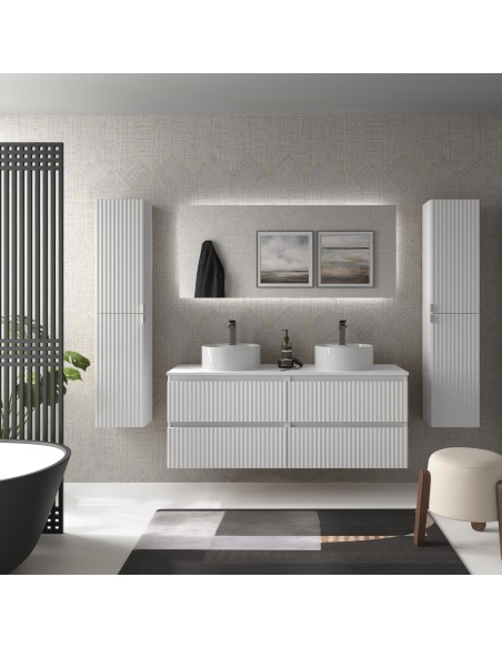 SALGAR KIRA Mueble de baño suspendido con lavabo Lisboa 140 2 pozas 4