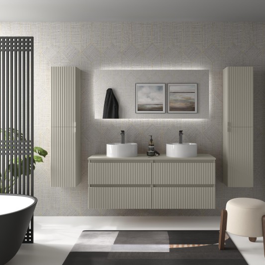 SALGAR KIRA Mueble de baño suspendido con lavabo Lisboa 140 2 pozas 4 2
