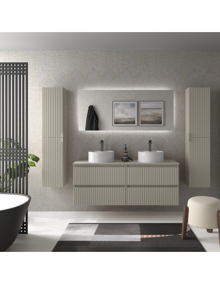 SALGAR KIRA Mueble de baño suspendido con lavabo Lisboa 140 2 pozas 4