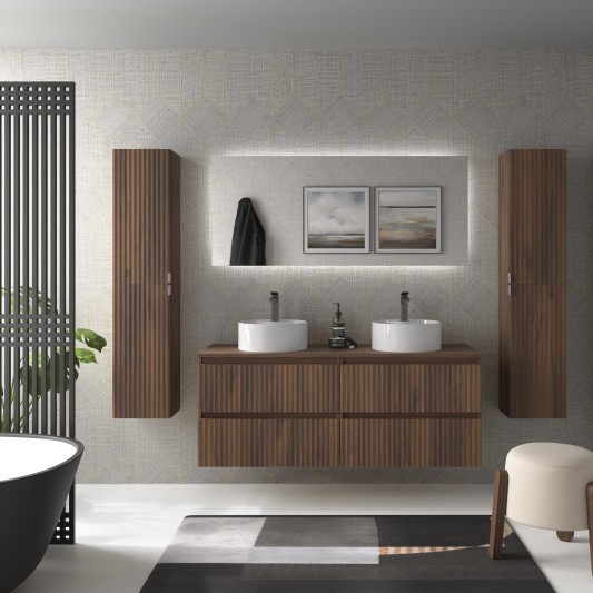SALGAR KIRA Mueble de baño suspendido con lavabo Lisboa 140 2 pozas 4