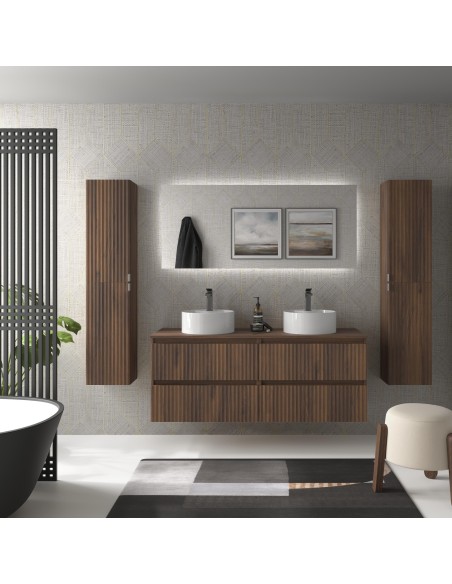 SALGAR KIRA Mueble de baño suspendido con lavabo Lisboa 140 2 pozas 4