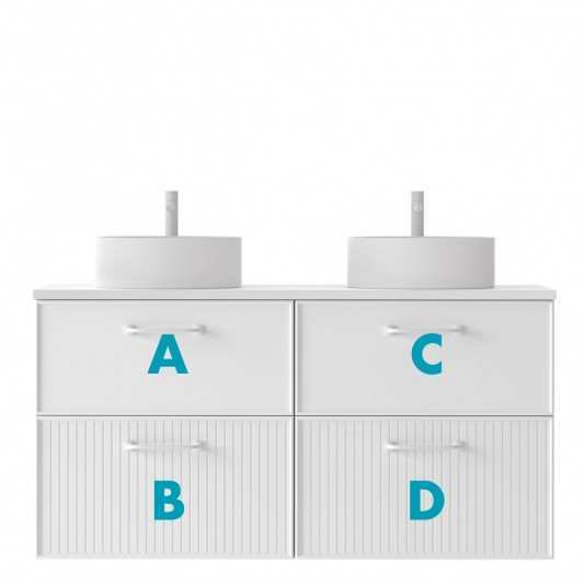 Mueble baño suspendido Blanca de Avila dos 140 4 cajones