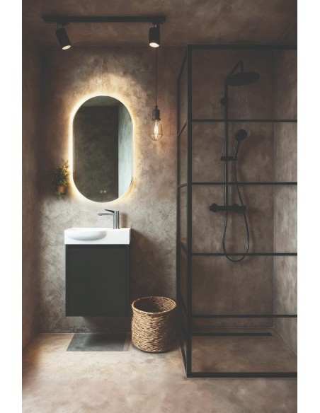 Mini mueble baño suspendido Slim curvo lacado Avila dos 45x25